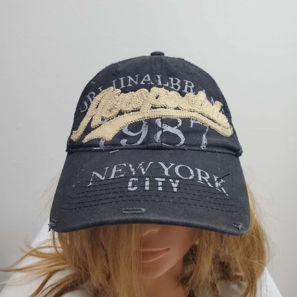 Aeropostale Black Cap with Beige Embroidered Logo
